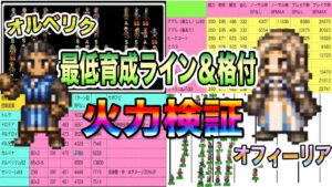 【オクトパストラベラー大陸の覇者】「オルべリク」「オフィーリア」火力検証＆格付け＆最低育成ライン紹介。