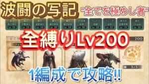 【オクトラ大陸の覇者】波闘の写記 “全てを極めし者” 全縛りLv200を1編成で攻略!